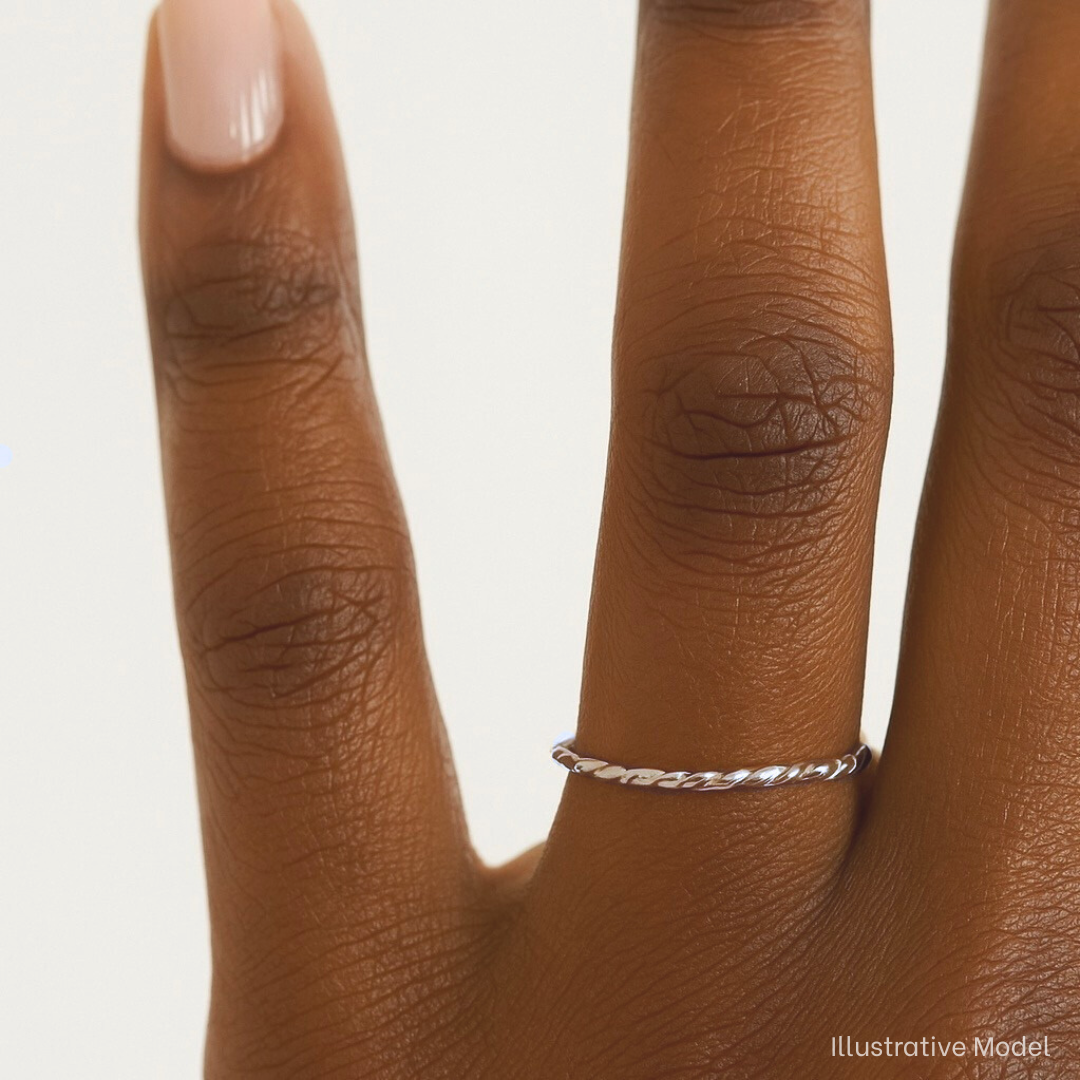 Sterling Silver Melody Twist Stacking Ring