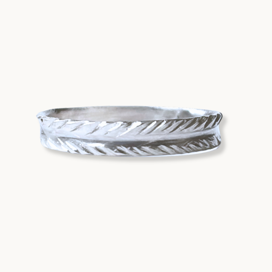 Sterling Silver Echo Feather Band