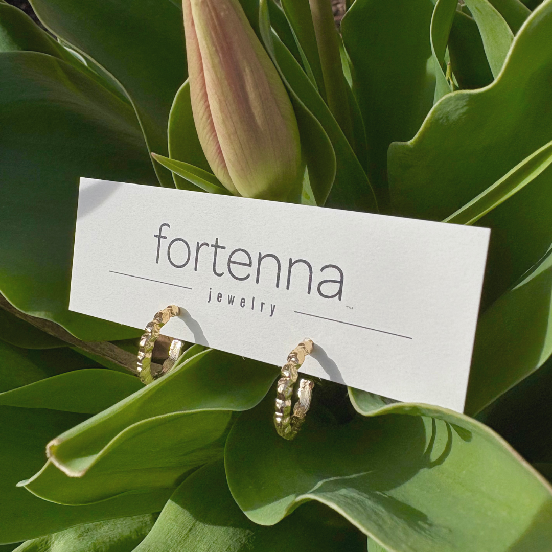 14k Gold Plated Mini Hoop Post Earrings