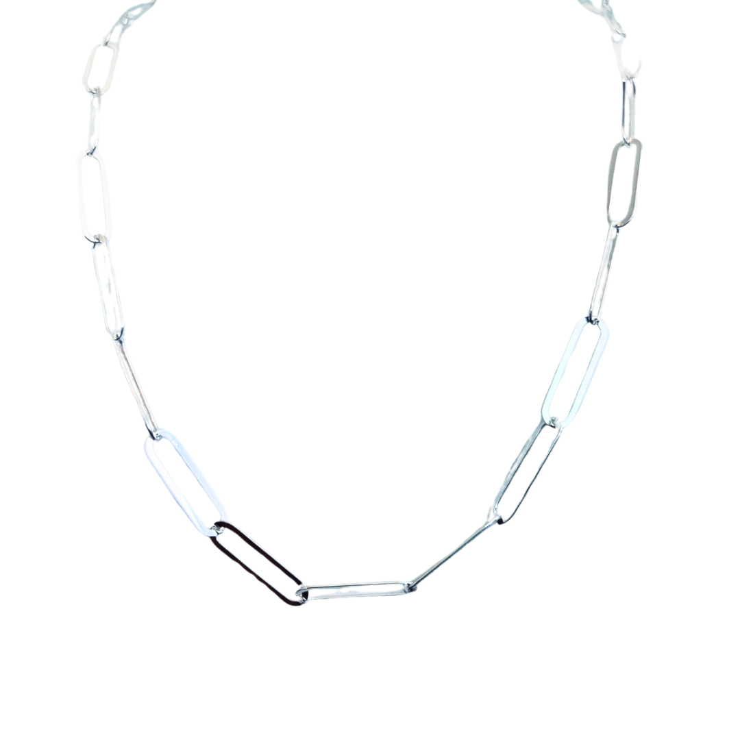 Sterling Silver Paperclip Necklace