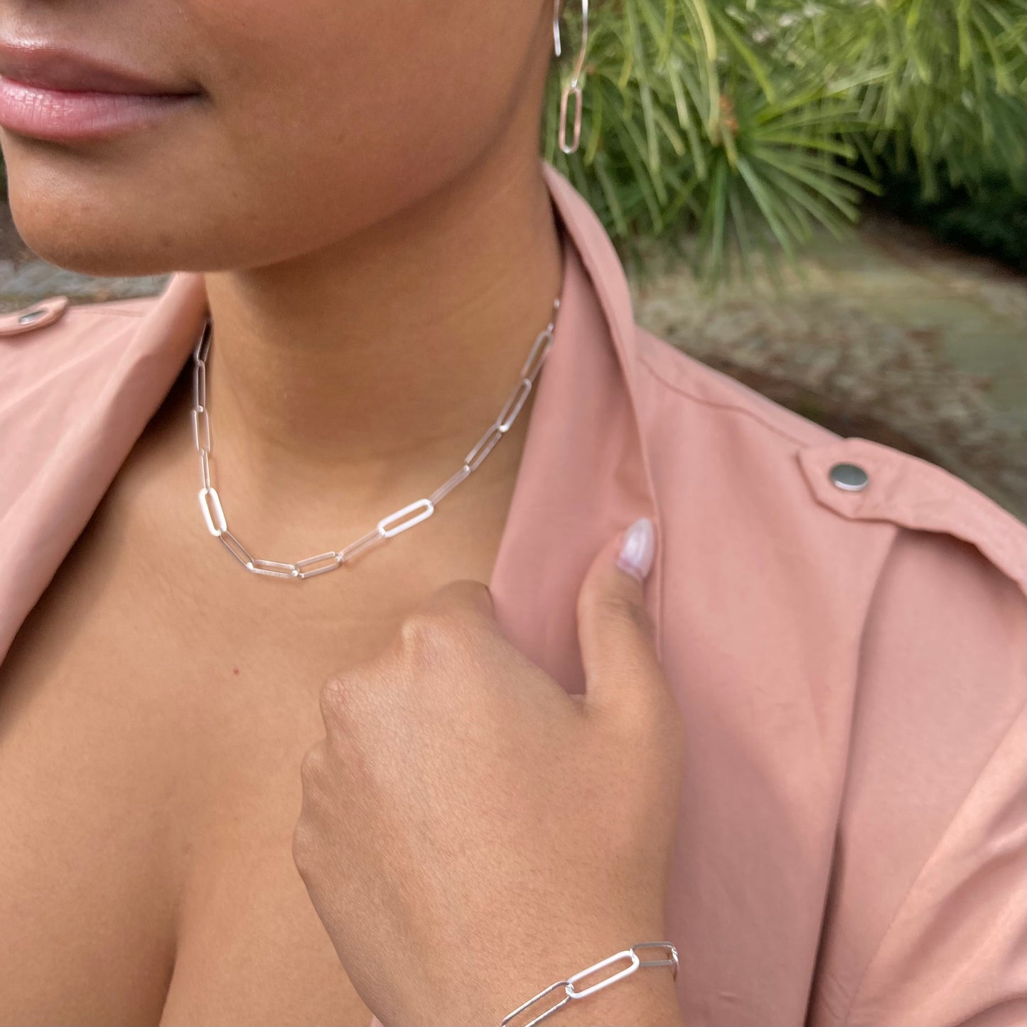Sterling Silver Paperclip Necklace