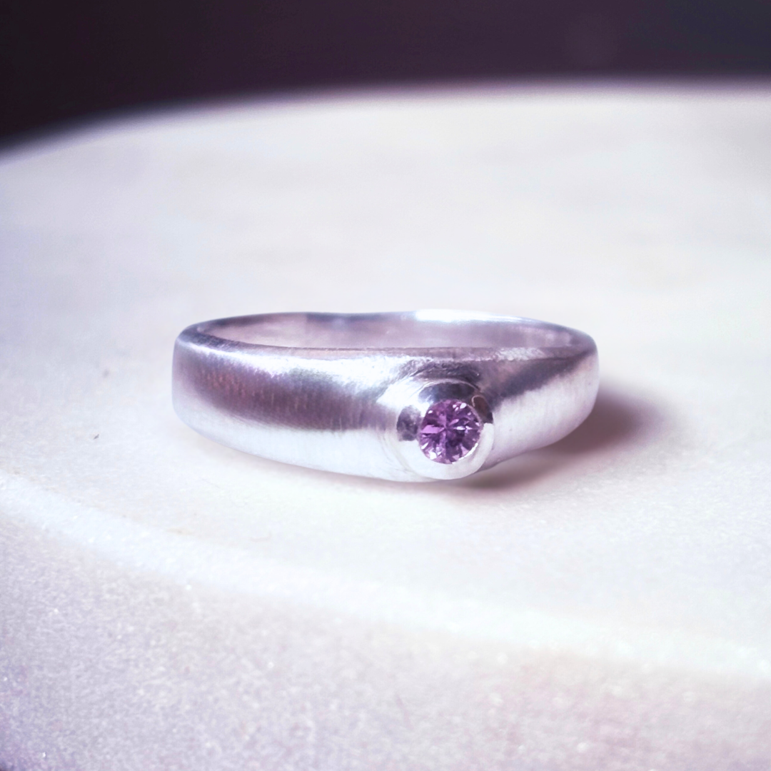 Sterling Silver Pink Sapphire Ring