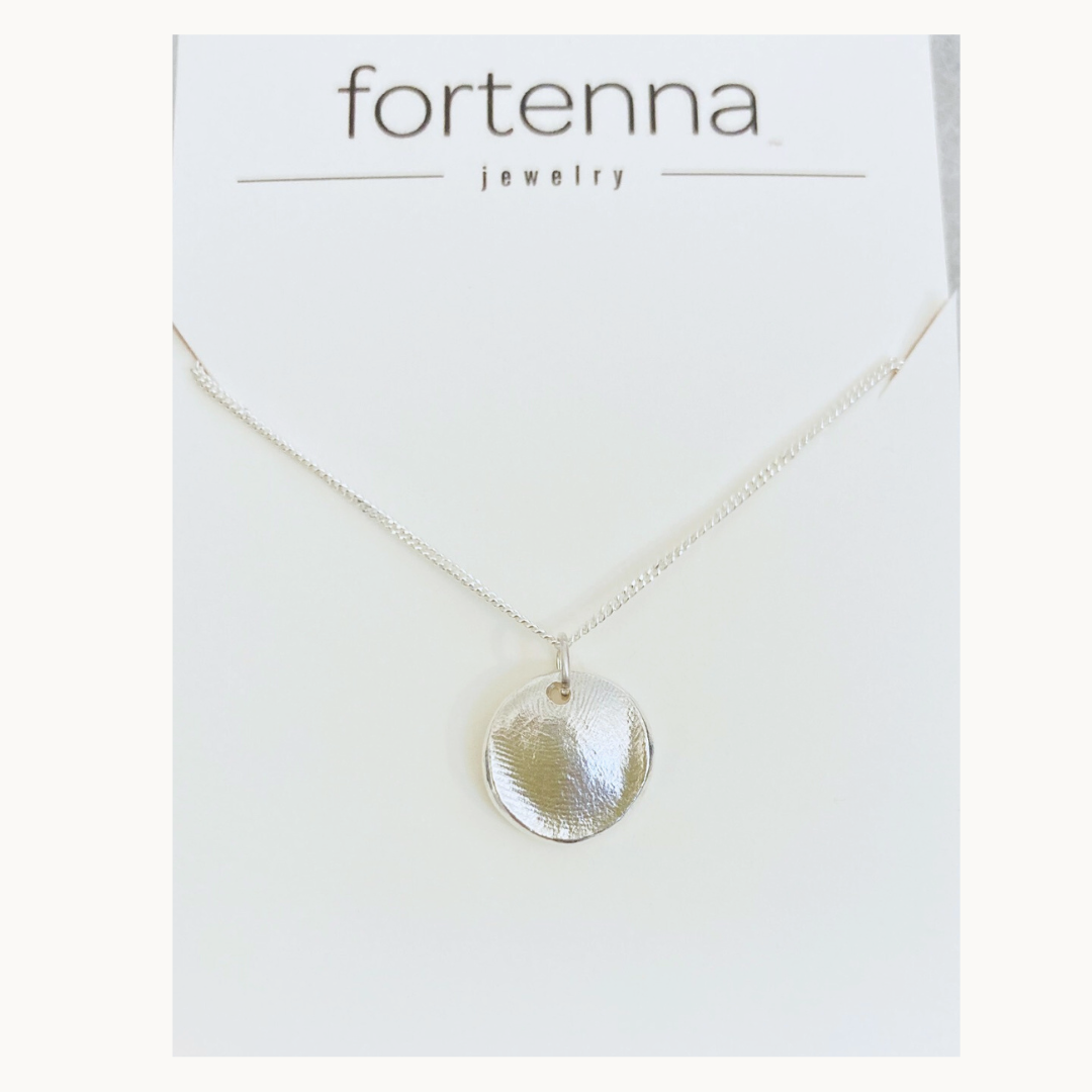Create your Own Fingerprint Necklace, Personalized Sterling Silver - ONE Pendant, 3 Sizes