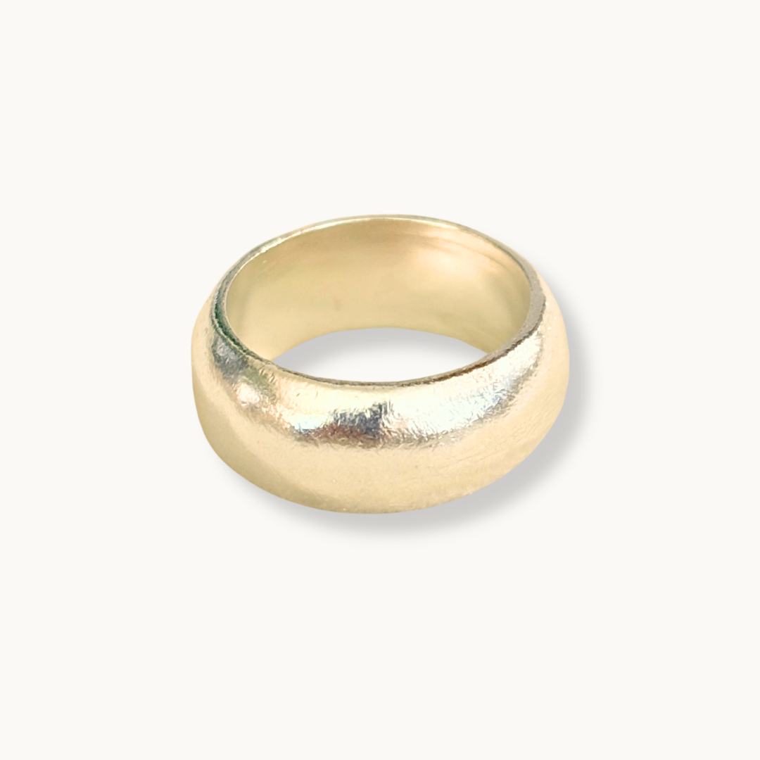 Gold Chunky Dome Band - Wide Statement Ring