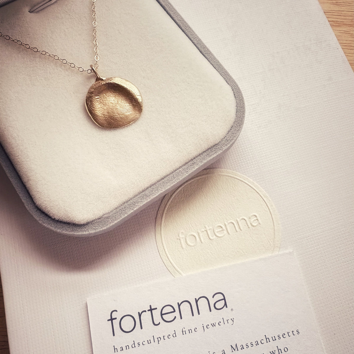 Create Your Own Fingerprint Necklace Kit – Solid 14k Yellow Gold