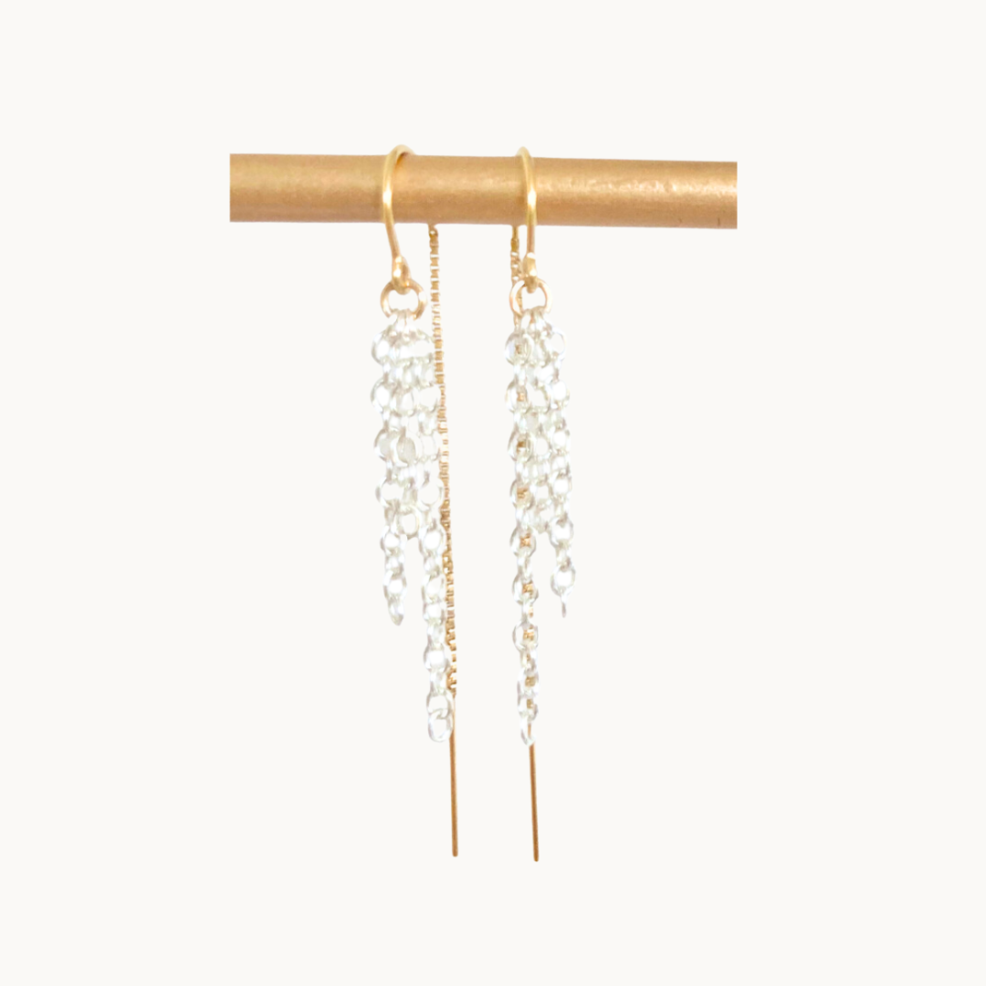 Mixed Metals Sunray Ear Threader Earrings