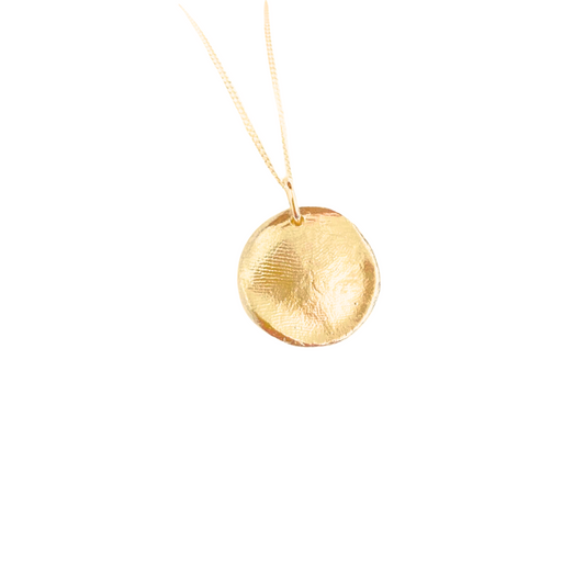 Personalized Yellow Gold Fingerprint Necklace - ONE Pendant