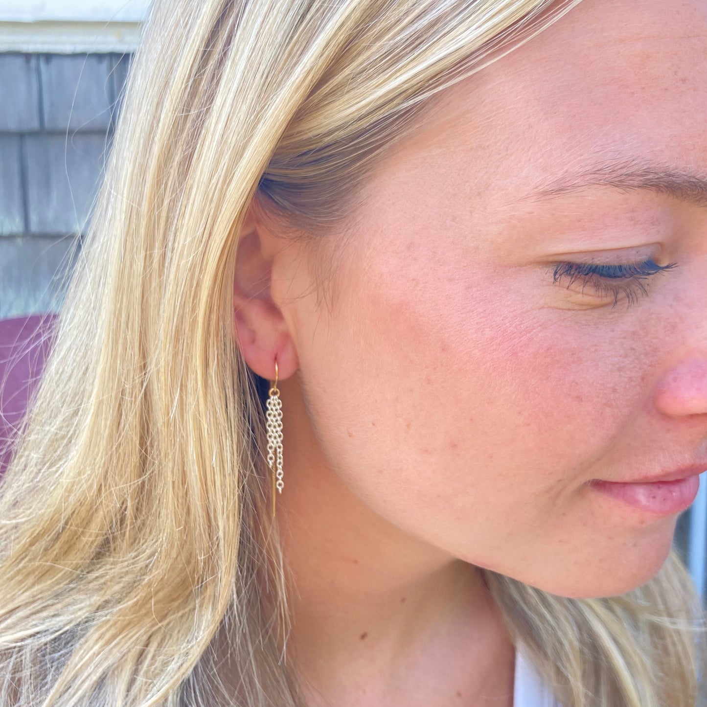 14k Gold-filled Sunray Earrings Oxidized Sterling Silver