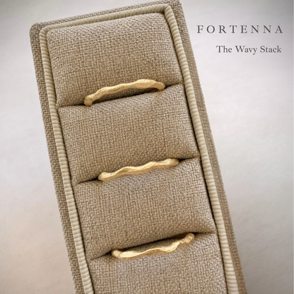 The Wavy Stack | Gold Wavy Rings - 3-piece Stacking Set