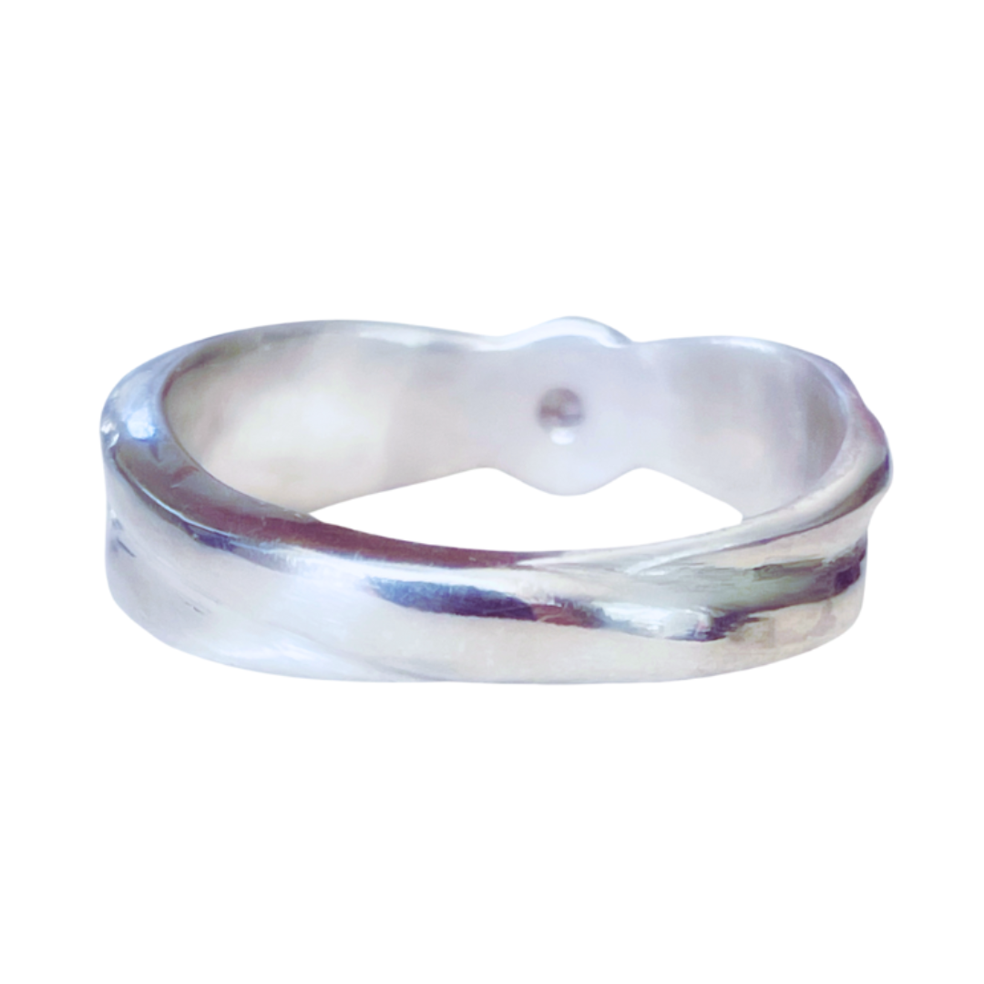 White Sapphire Sterling Silver Bandeau Ring