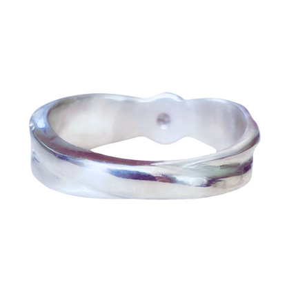White Sapphire Sterling Silver Bandeau Ring