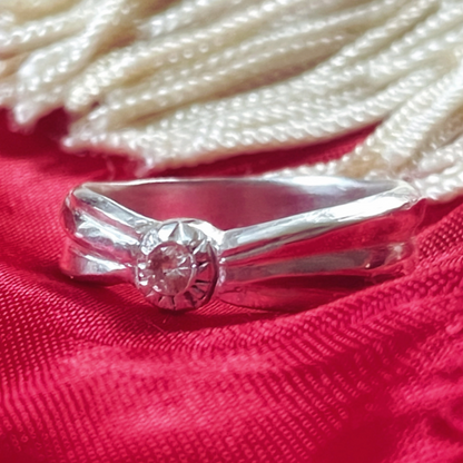 White Sapphire Sterling Silver Bandeau Ring
