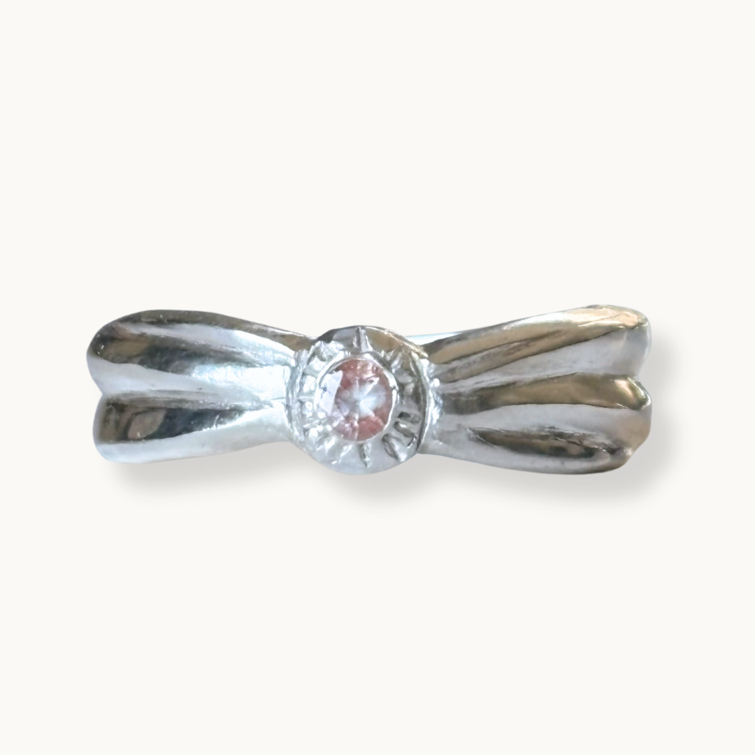 White Sapphire Sterling Silver Bandeau Ring