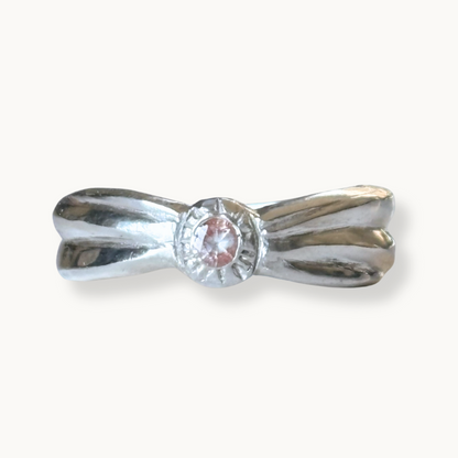 White Sapphire Sterling Silver Bandeau Ring