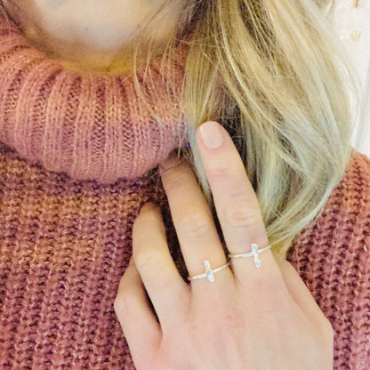 Perfect for everyday wear, this sterling silver ring is tumbled for a lightly polished look. Each ring sold individually.  