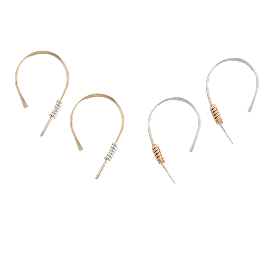 14k Gold-filled Silhouette Ear Threader Earrings Sterling Silver Twist