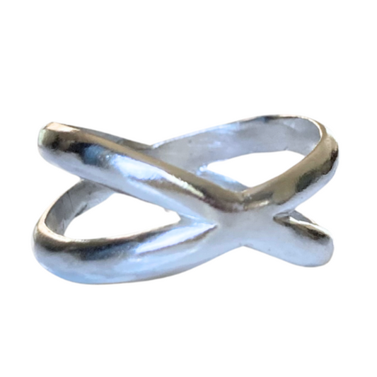 Sterling Silver Crossover Ring