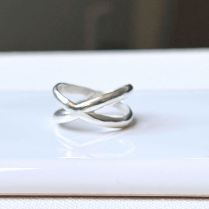 Sterling Silver Crossover Ring