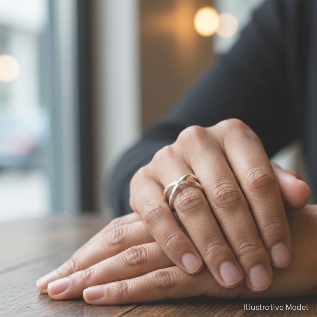 Sterling Silver Crossover Ring