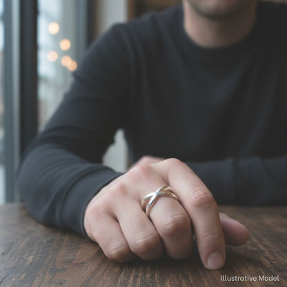 Sterling Silver Crossover Ring