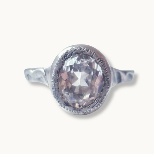 Sterling Silver White Sapphire Eclipse Ring