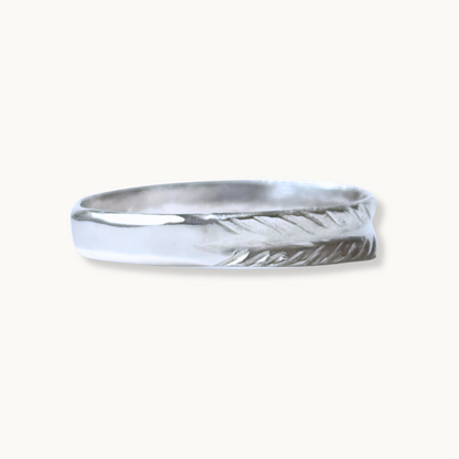 Sterling Silver Echo Feather Band