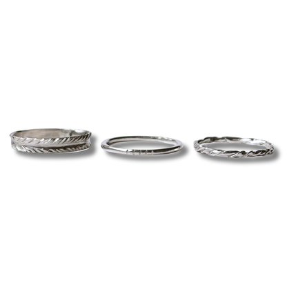 Sterling Silver Triad Ring Set 3-piece