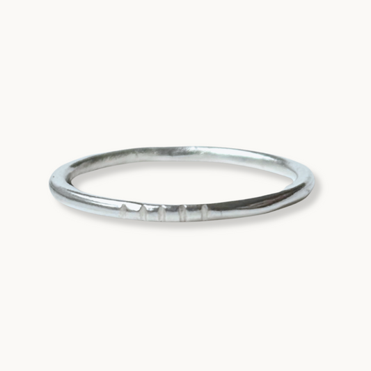 Sterling Silver Meridian Stacking Ring