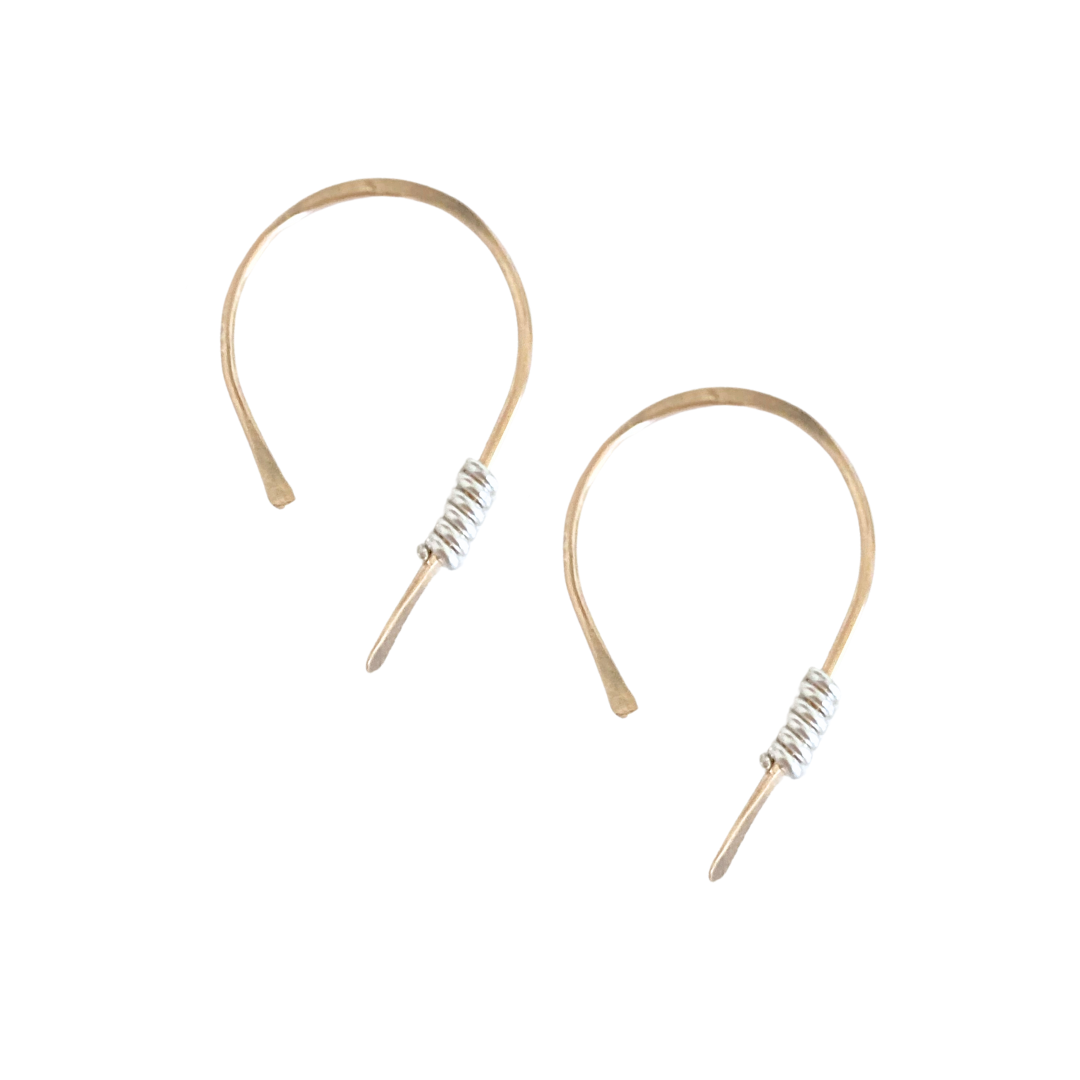 14k Gold-filled Silhouette Ear Threader Earrings Sterling Silver Twist