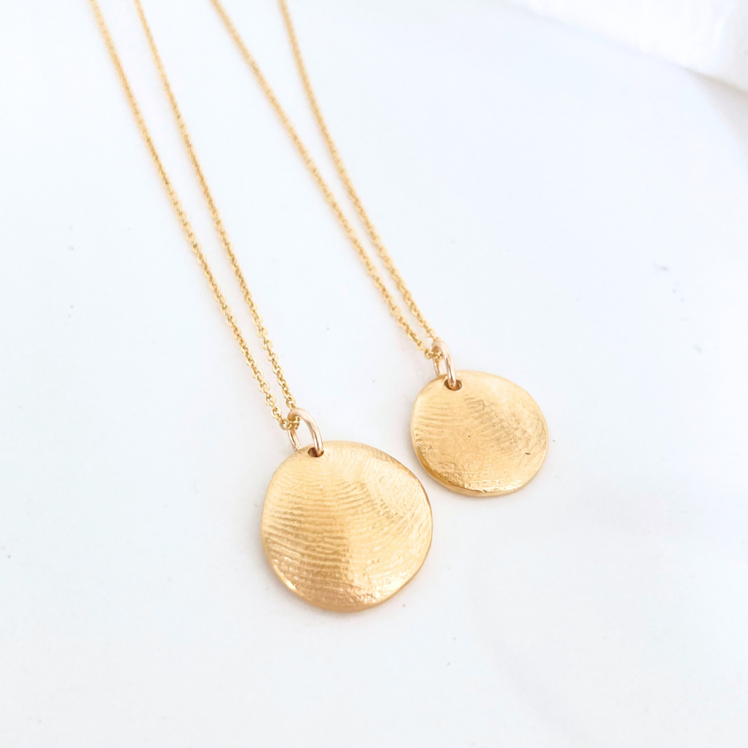 Personalized Yellow Gold Fingerprint Necklace - ONE Pendant