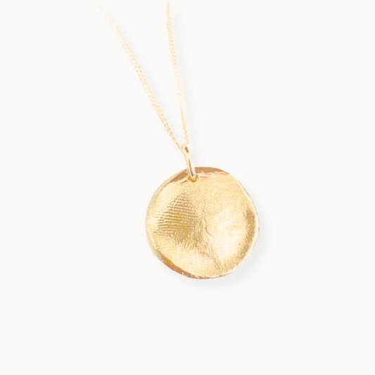 Fingerprint Necklace, Personalized Yellow Gold - ONE Pendant
