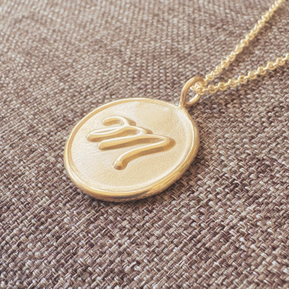 Gold Initial Medallion Necklace