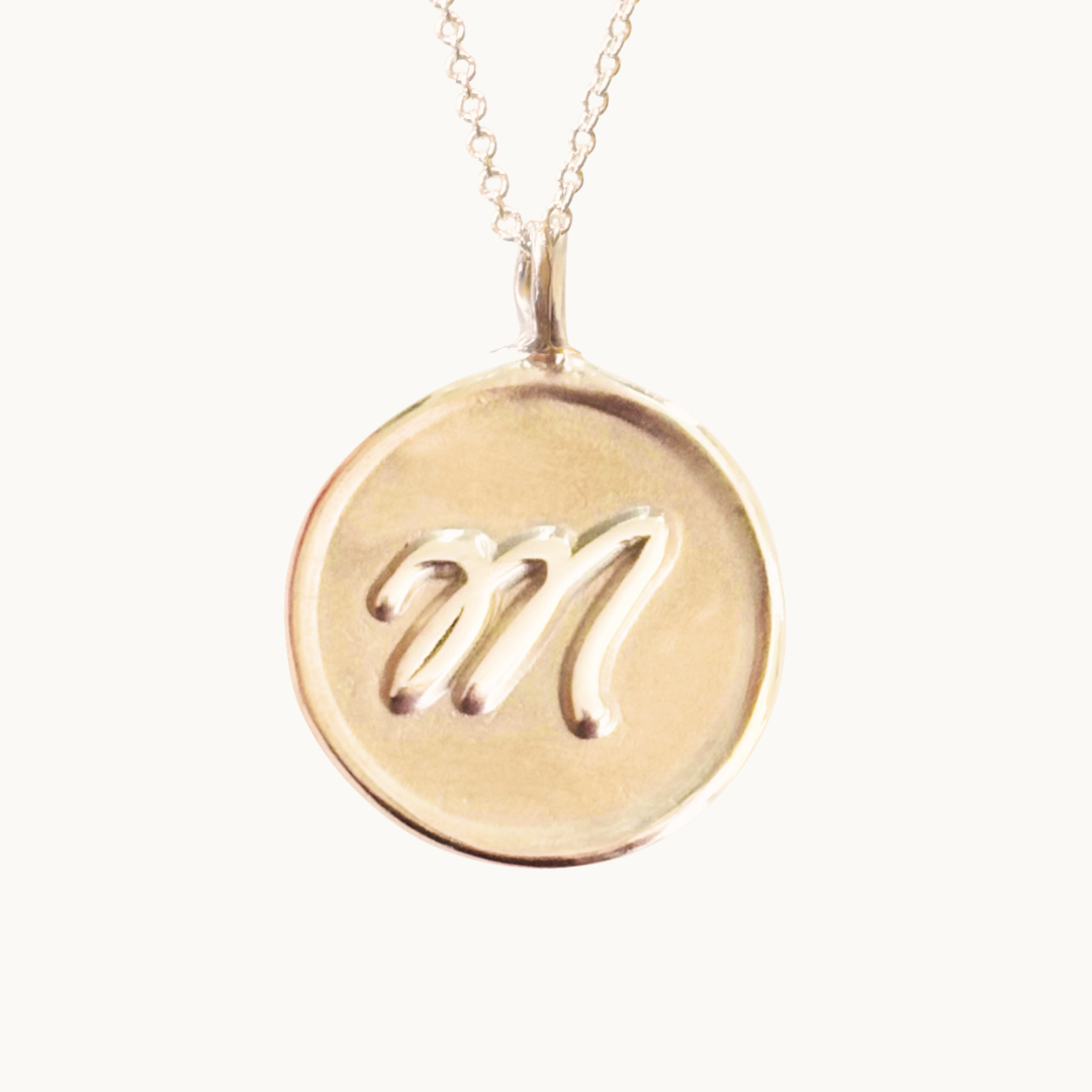 Gold Initial Medallion Necklace