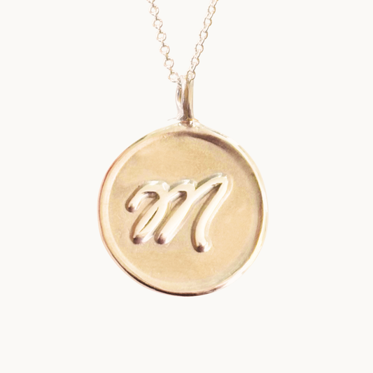 Gold Initial Medallion Necklace