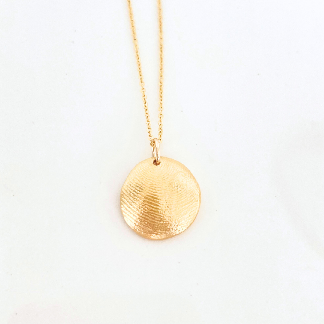 Personalized Yellow Gold Fingerprint Necklace - ONE Pendant