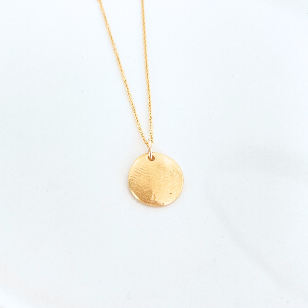 Personalized Yellow Gold Fingerprint Necklace - ONE Pendant