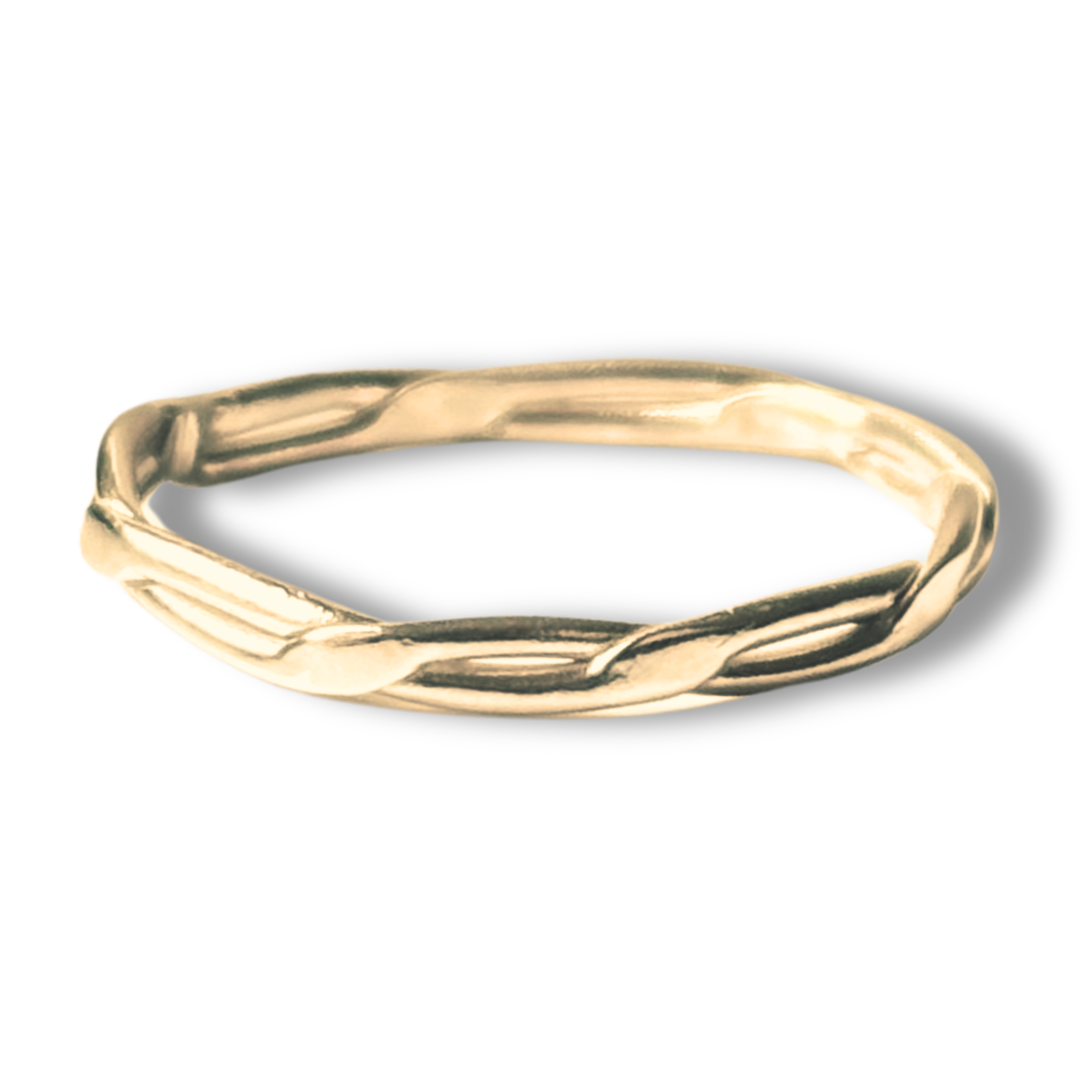 Gold Wide Twist Stacking Ring