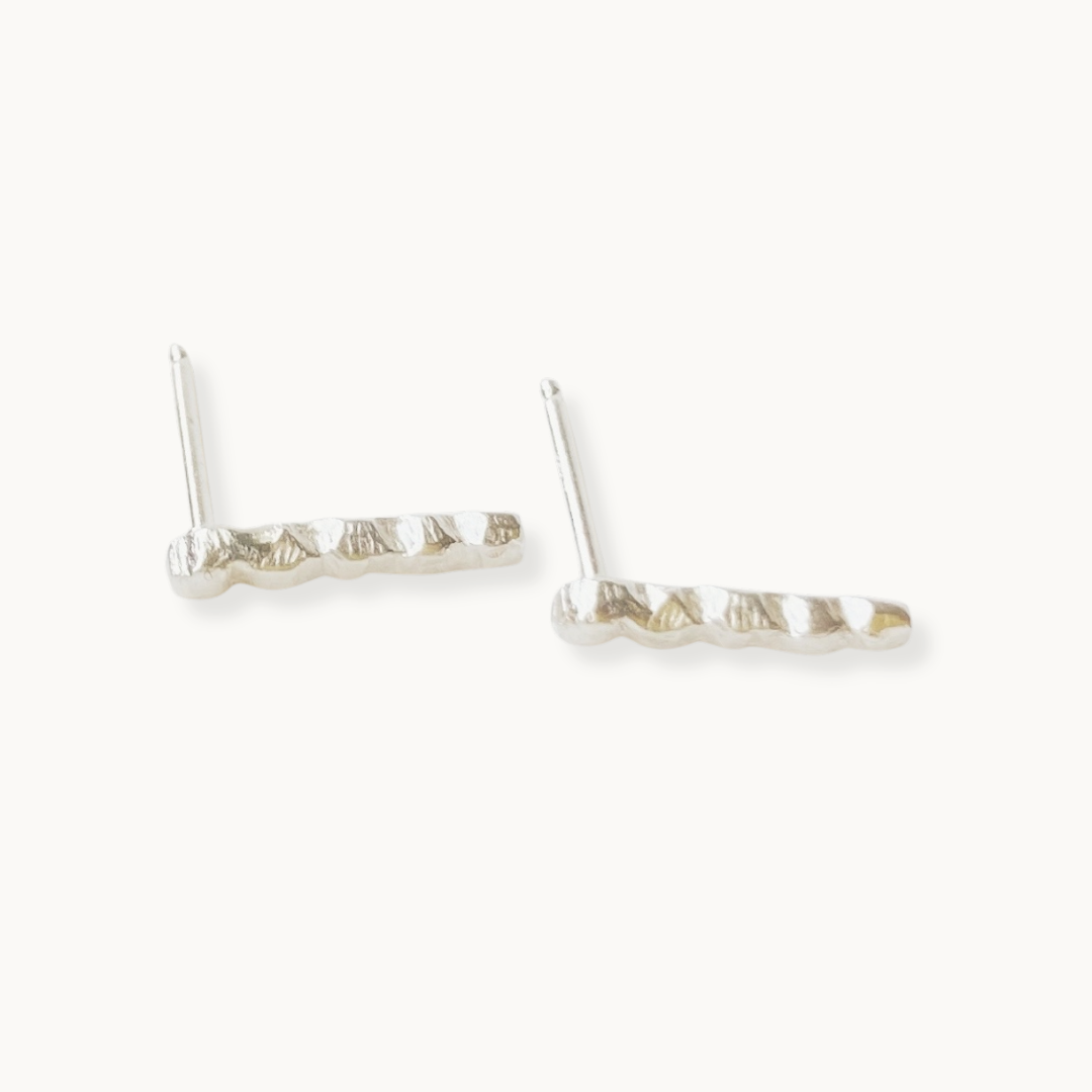 Sterling Silver Islet Bar Post Earrings
