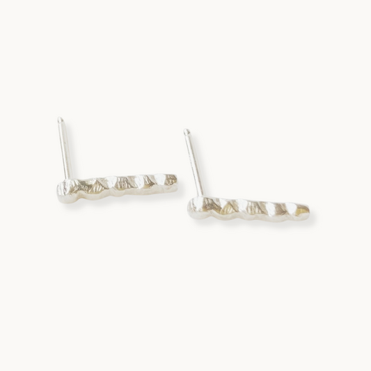 Sterling Silver Islet Bar Post Earrings