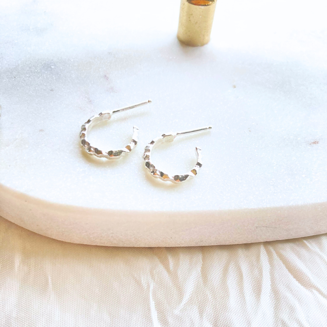 Sterling Silver Mini Hoop Post Earrings