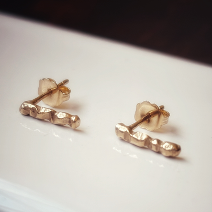 Gold Islet Bar Post Earrings
