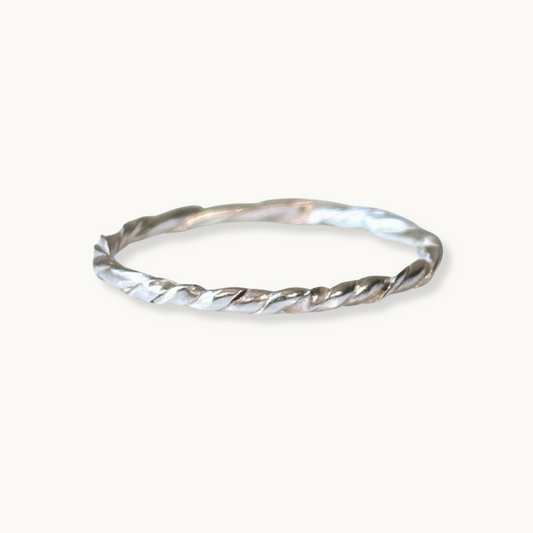 Sterling Silver Melody Twist Stacking Ring