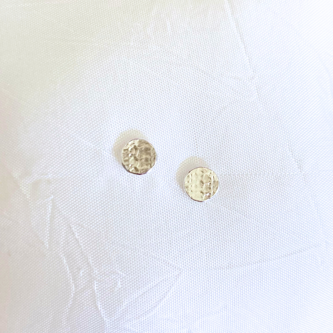 Sterling Silver Mina Handsculpted Disc Post Earrings