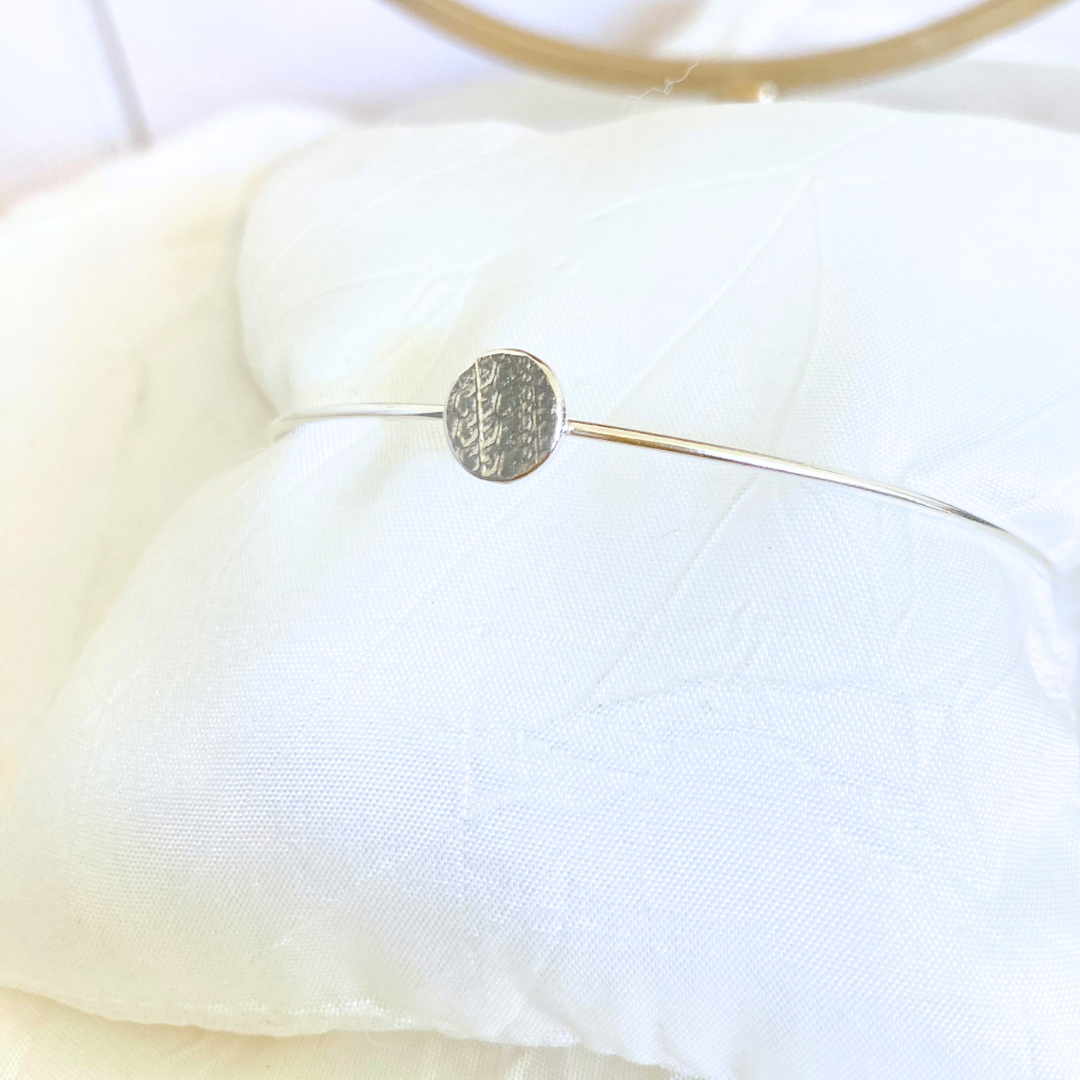 mina disc bangle  |  sterling silver