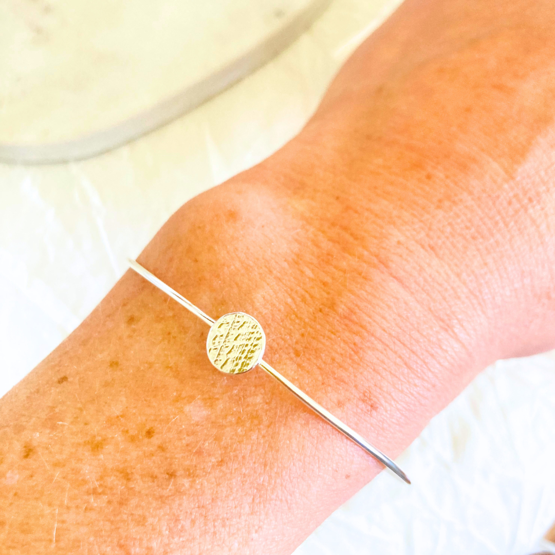 mina disc bangle  |  sterling silver