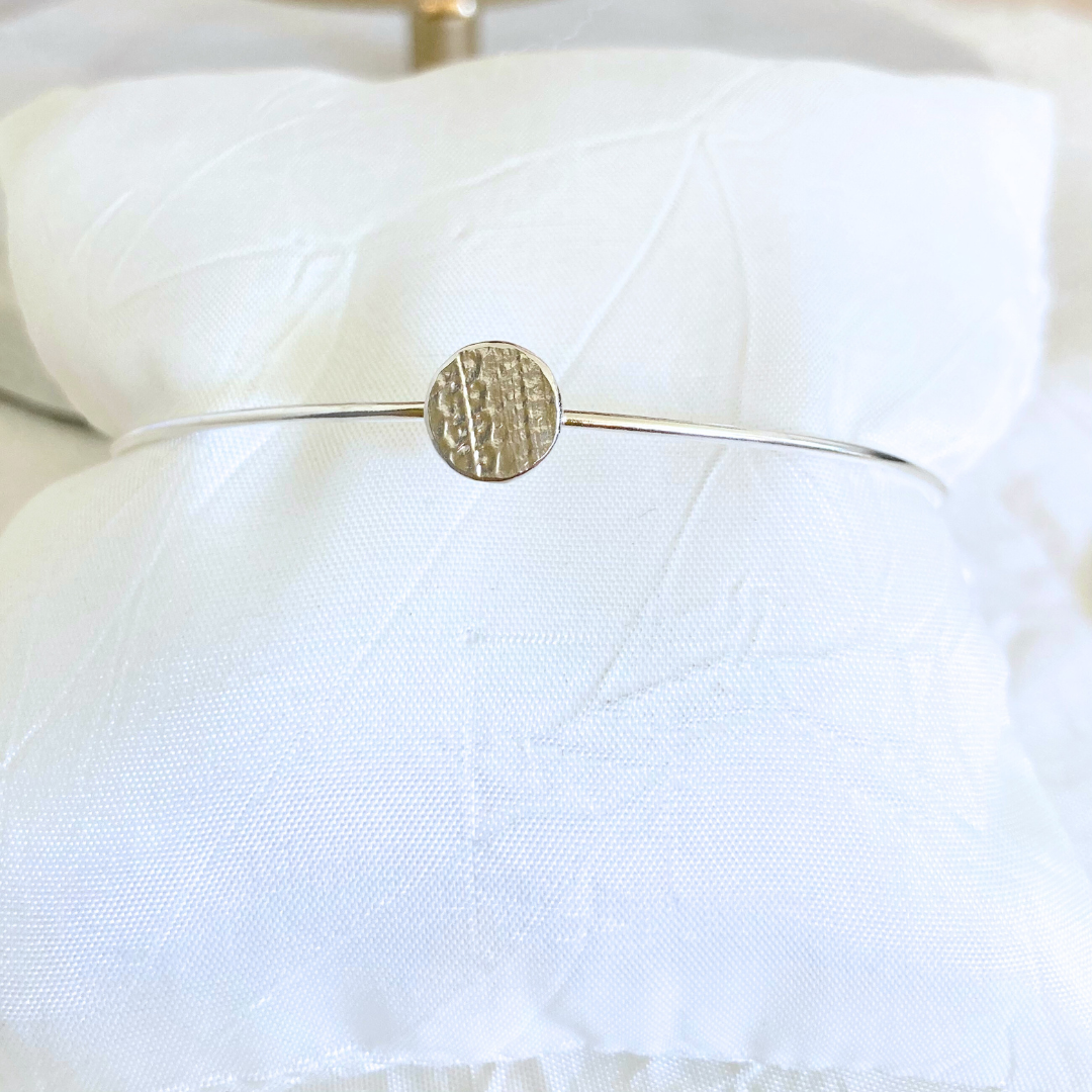 mina disc bangle  |  sterling silver