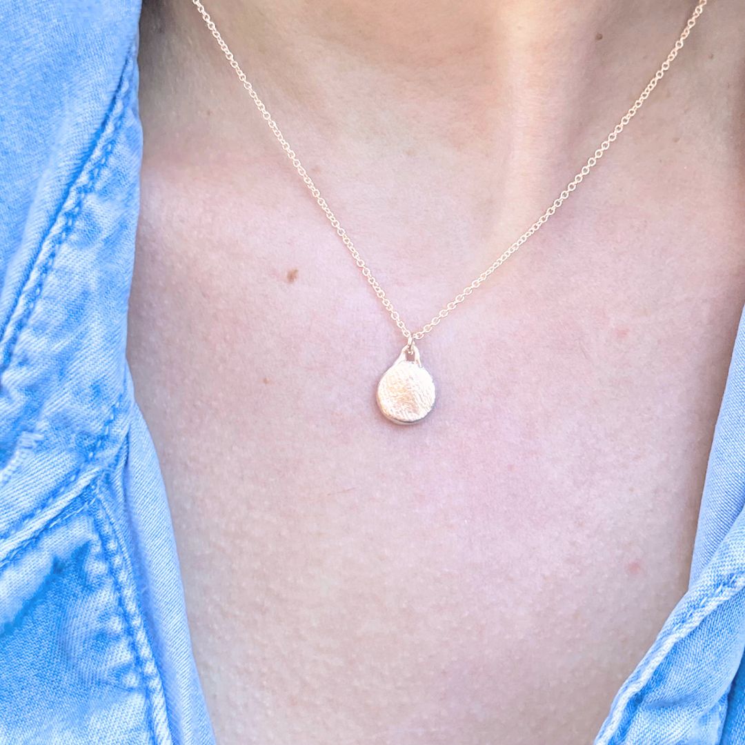 Create your Own Fingerprint Necklace, Personalized Yellow Gold - TWO Pendants, 4 Style Options