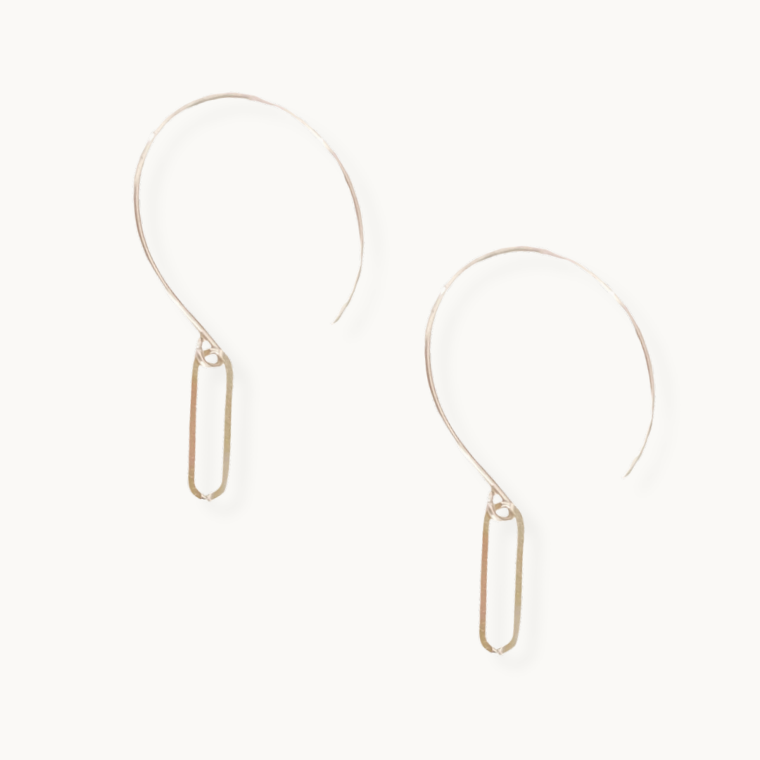 Sterling Silver Paperclip Drop Earrings