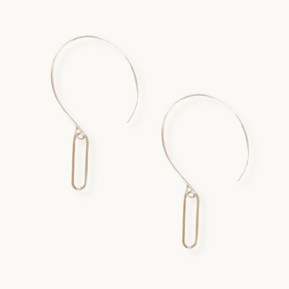 Sterling Silver Paperclip Drop Earrings