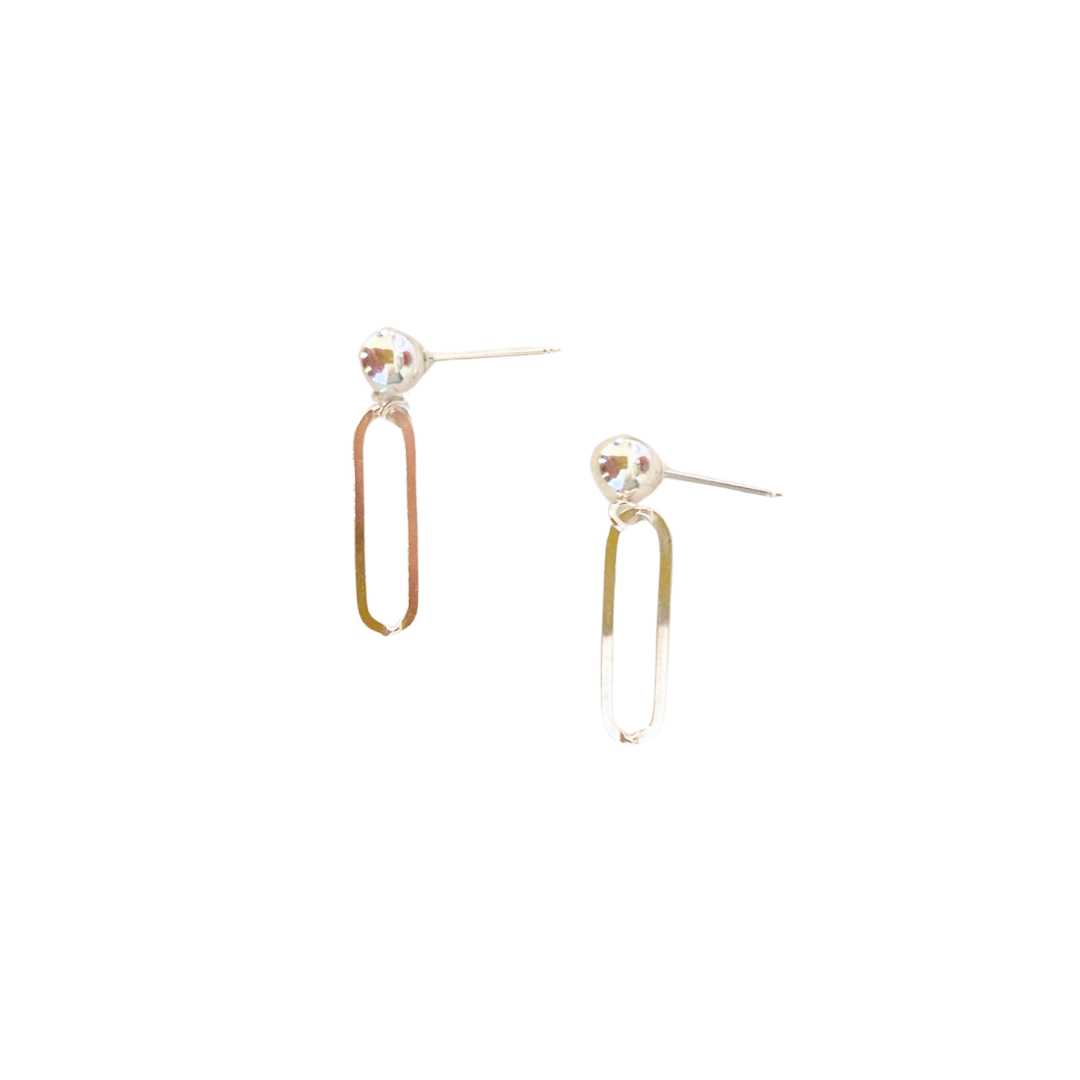 paperclip post earrings | sterling silver